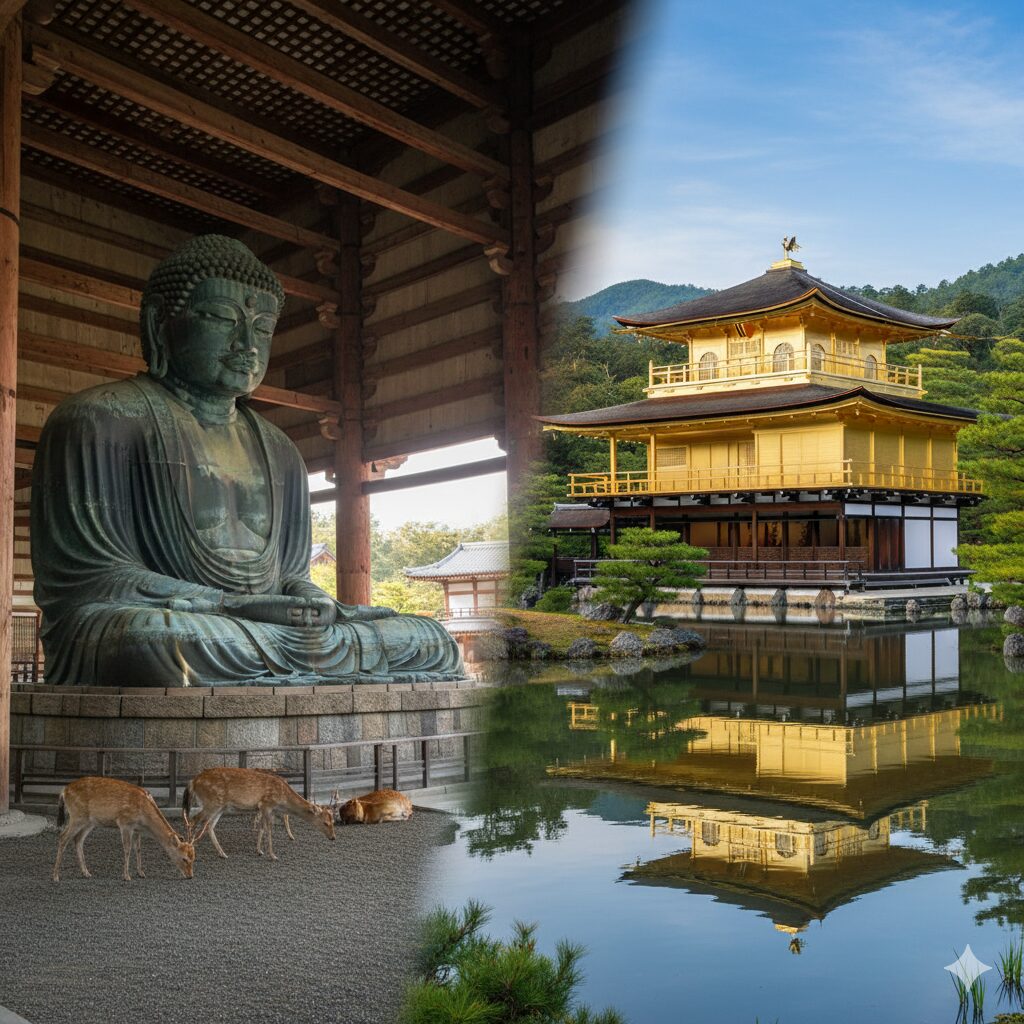 奈良と京都の比較画像