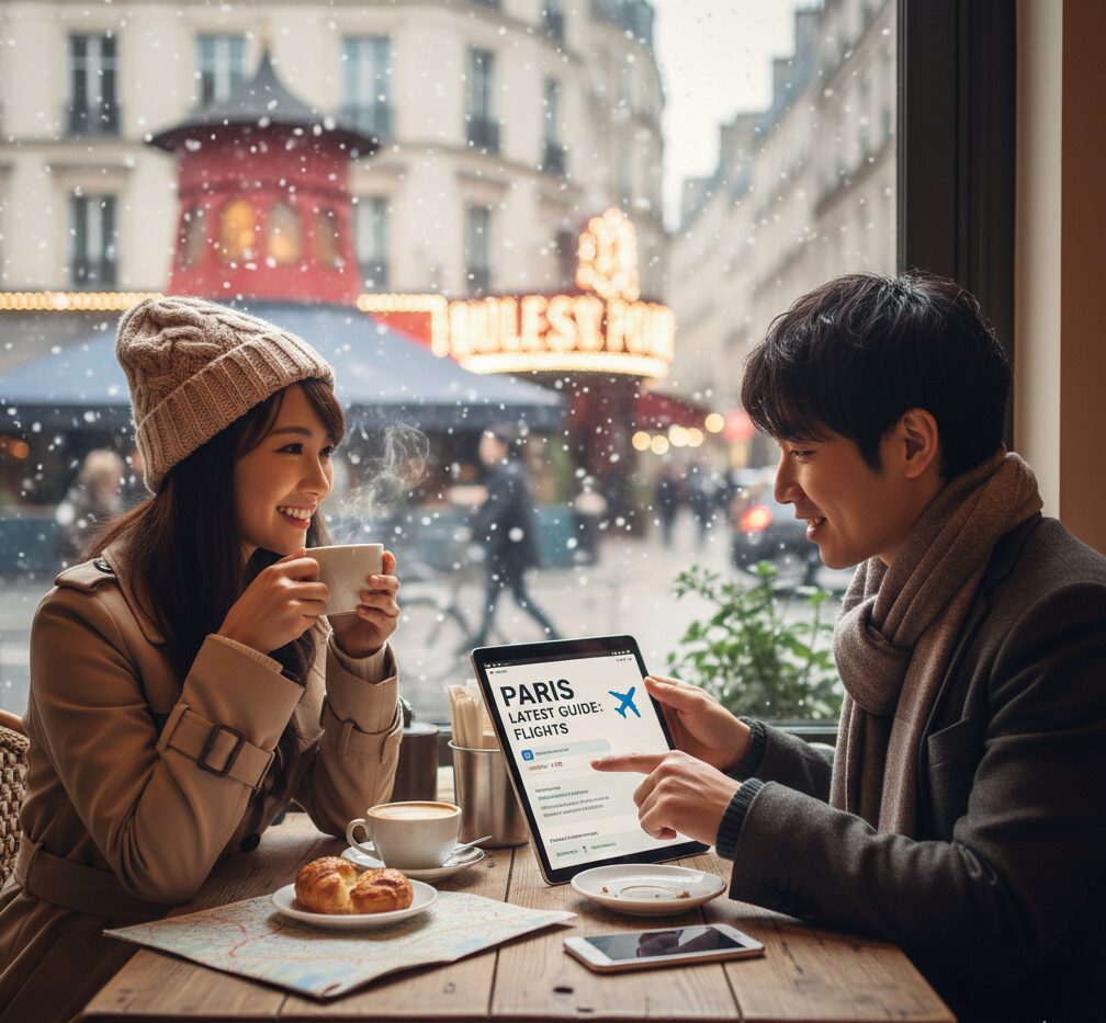 パリへの航空券が安い時期を調べるイメージ。オフシーズンの冬のパリ旅行がおすすめ。