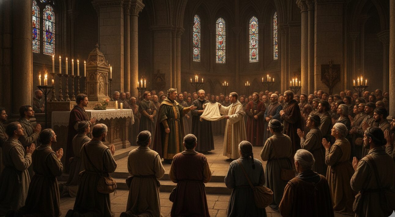 中世のシャルトル大聖堂に巡礼に来た人々