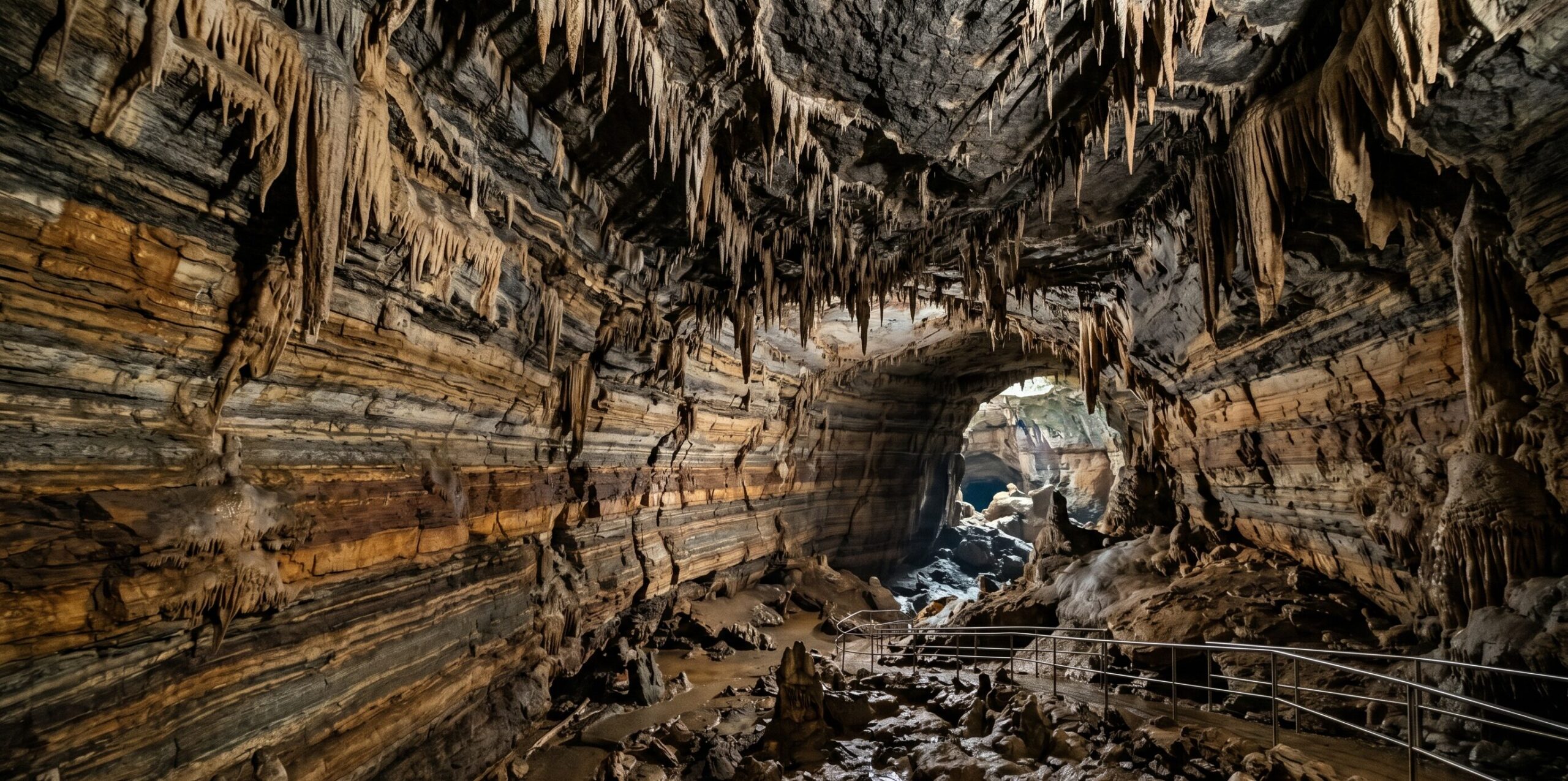 南アフリカ・スタークフォンテイン洞窟の地層断面——350万年分の人類進化の記録が積み重なる石灰岩の堆積層