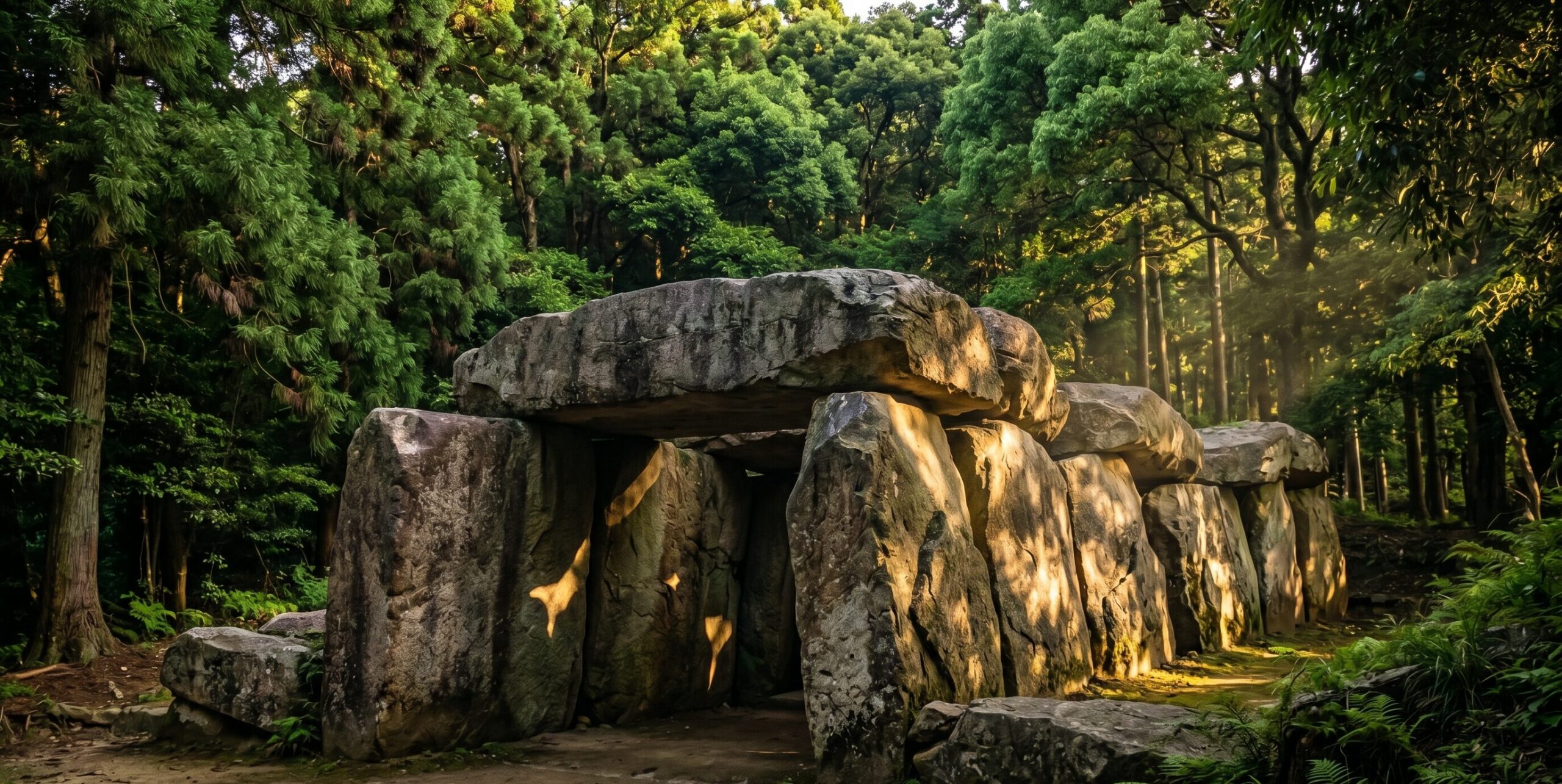 石舞台古墳の巨石群。盛り土が失われ露出した凝灰岩の横穴式石室。奈良県明日香村 飛鳥・藤原の宮都 特別史跡